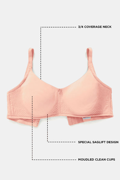 Zivame True Curv Double Layered Non Wired 3/4th Coverage Sag Lift Bra - Peach Pearl — image 7